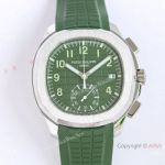 MMA Swiss Replica Patek Philippe Aquanaut Flyback Chronograph 42.2mm Watch Green Dial